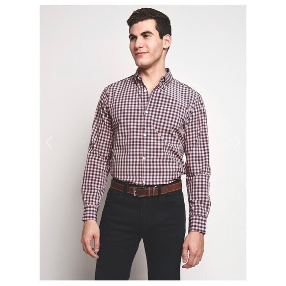Mizzen + Main Other - MIZZEN + MAIN LEEWARD Crockett Woven DRESS SHIRT - Pink GINGHAM - XL TRIM